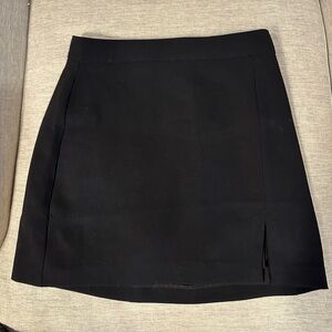 Aritzia A-line Black Mini Skirt with Slit